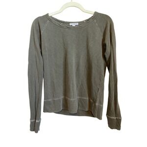 James Perse Standard Olive Green Raglan Long Sleeve Sweatshirt Size 1 Small